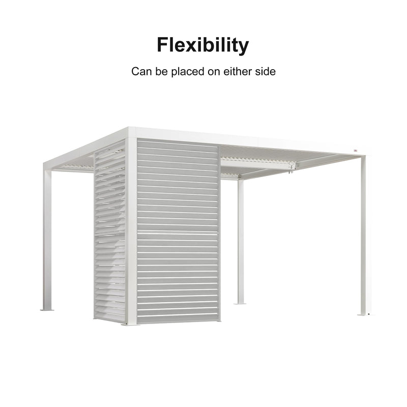 PURPLE LEAF Outdoor Louvered Pergola Accessory Aluminum Shutter Wall Divider Side Shade Privacy Screen Three Panels a Complete 12' Side Fixed Louvered Wall, Pergola Not Included
