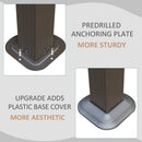 Domi 10' X 12' Hardtop Gazebo, Upgraded Metal Gazebo with Drainage System, Dual-Layer Galvanized Steel Roof, Curtain and Netting, Outdoor Shelter Canopy for Patio, Garden, and Backyard, Brown