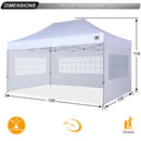 ABCCANOPY Outdoor Winter Gazebo 10x15, Premium Instant Pop Up Canopy Tent with Elegant Church Window,Snow and Rain Protection, Bonus Wheeled Bag,White