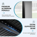 LVUYOYO Outdoor Louvered Pergola 10' x 20', Patio Aluminum Pergola with Adjustable Roof, Waterproof Metal Gazebo for Backyard, Garden, Deck (Black)