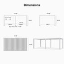 PURPLE LEAF Outdoor Louvered Pergola 12' x 20' White Aluminum Gazebo Pergola with 4 Independently Adjustable Rainproof Hardtop for Patio Garden Yard