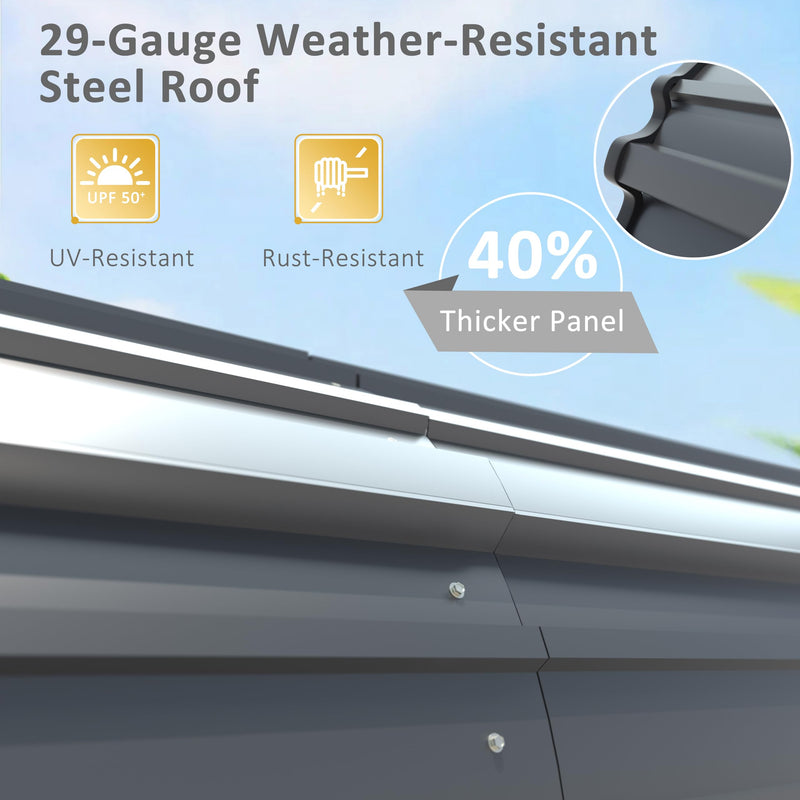 VEIKOU 20'x20' Carport, Heavy Duty Metal Carport with Alloy Steel Roof, Car Port Shelter with Innovative Assembly Structure Metal Car Port Kits for Car, Boat, Truck