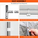 Klysiora 13x20 Ft. Metal Carport Garage with PE Fabric and Galvanized Steel Frame Outdoor Shelter for Cars, Trucks and Boats with 4 Doors and Mesh Windows for Ventilation - Grey