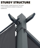 GarveeLife 12x20 Ft Aluminum Pergola, Outdoor Metal Pergola with Adjustable Canopy, Reinforced Frame Outdoor Shelter for Backyard, Garden and Deck - Gray