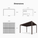 PURPLE LEAF Louvered Pergola 10' × 12' Outdoor Hardtop Gazebo Sun Shade with Adjustable Canopy Patio Aluminum Retractable Roof for Outside Deck Backyard Pavilion