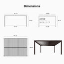 PURPLE LEAF Outdoor 12' × 16' Louvered Pergola with 16FT Detachable Louver Wall Patio Adjustable Aluminum Canopy Retractable Metal Roof for Deck Outside Backyard Hardtop Gazebo Sun Shade