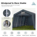 MFSTUDIO Outdoor Carport 13x22 ft, Portable Storage Sheds Shelter Garages Heavy Duty Canopy with Rolled up Zipper Doors, Outside Utility Shed Garage Tent for Boat,Patio Furniture and Tools