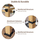 10x13 Ft Outdoor Retractable Pergola with Sun Shade Canopy, Heavy-Duty Aluminum Canopy Pergola Kits for Backyard, Faux Wood Grain Metal Patio Gazebo for Garden, Porch Beach, Grape Trellis - Beige