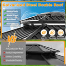 HOTEEL 10x15 Hardtop Gazebo with Flame-Retardant Curtain & Netting, Hot Tub Gazebo with Galvanized Steel Double Roof, Heavy Duty Permanent Pavilion Outdoor for Patio, Frame Thickened (Upgraded 3.0)