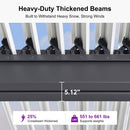 PURPLE LEAF Louvered Pergola 12' x 14' Outdoor Aluminum Pergola with Hidden Drainage System and White Adjustable Sun Shade Roof Patio Hardtop Large Pergolas for Patio Dining Backyard Deck