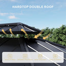 SOLUMIA 8'x6' Grill Gazebo,Outdoor Hardtop Gazebo with Galvanized Steel Double Roof BBQ Grill Canopy with Aluminum Frame, 2 Side Shelves for Patio, Backyard, Deck,Lawn