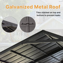 Gotland 12FT x 22FT Heavy Duty Metal Carport, Outdoor Garage Car Shelter with Reinforced Steel Frame, Galvanized Metal Roof, Weather-Resistant Canopy for Cars (Black)