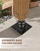 IDEALHOUSE Patio Pergola, Outdoor Patio Gazebo with Retractable Sun Shade, Metal Pergola Shelter for Backyard Deck Garden (Wood-Grain, 10 x 13 FT)