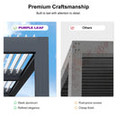 PURPLE LEAF 11' x 15' Adjustable Louvered Pergola with Drainage System Aluminum Outdoor Pergola with White Sun Shade Roof Hardtop Gazebo Metal Patio for Deck Backyard Garden