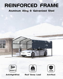 13' x 16' x 10' Metal Carport Heavy Duty, 27 Ga. Steel Roof and 18 Ga. Reinforced Frame, Permanent Shed for Agricultural Machinery, Carport for Cars, Boats, Trucks, and Tractors, N.W. 460 lbs