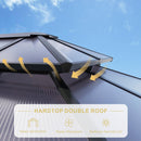 SOLUMIA 10’x12’ Hardtop Gazebo, Double Roof Patio Pergola with Polycarbonate Panels, Aluminum Frame, Outdoor Canopy with Netting for Backyard, Garden, and Deck – Durable & UV-Resistant