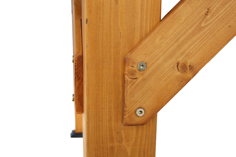 YOPTO 12x8.5 FT Wood Carport Pavilion Gazebo,Canopy Tent wiht Hard Top Steel Metal Slope Roof and Feet,All Weather Protected,Waterproof Garden Pergola for ackyard,Swimming Pool,Light Brown