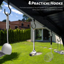 Domi 6.5x12FT Hardtop Grill Gazebo, Outdoor BBQ Gazebo with 2 Side Shelves and Ceiling Hook, Outdoor Grill Canopy with Galvanized Steel Slope Roof for Patio Lawn Backyard Deck, Grey