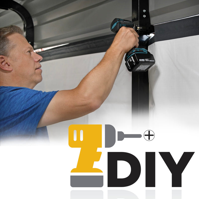 Arrow Carports Galvanized Steel Carport, with 2-Sided Enclosure, Compact Car Metal Carport Kit, 10' x 15' x 9', Eggshell