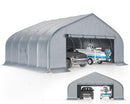 AMERLIFE 22.5 x 20FT Heavy Duty Double Carport, Galvanized Steel Frame Garage Shelter,Outdoor Storage, Waterproof 3-Layer PE Cover, Fits 2 Cars, Boat, Farm Equipment, Silver Gray