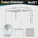 Domi Louvered Pergola 10' x 10' Outdoor Aluminum Pergola with Adjustable Roof, Aluminum Frame, Efficient Drainage System for Patio, Deck, Garden, White