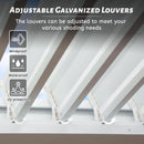 Domi Louvered Pergola 10X10FT, Aluminum Pergola with Adjustable Louvered Roof and Drainage Gutter, Outdoor Pergola Gazebo for Patio, Backyard, Deck, White