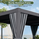 Aoxun Louvered Pergola 12' x 16' Outdoor Aluminum Pergola with Adjustable Top for Decks, Gardens and Backyards, Gray