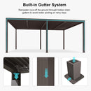 PURPLE LEAF Louvered Pergola 14' × 20' Outdoor Hardtop Gazebo Sun Shade with Adjustable Canopy Patio Aluminum Retractable Roof for Outside Deck Backyard Pavilion