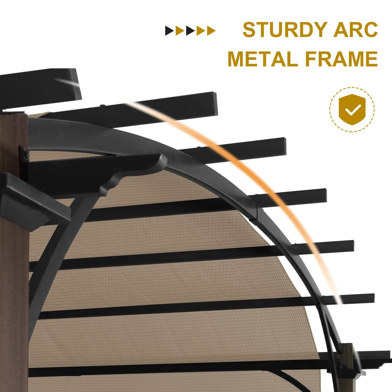 COOS BAY Outdoor Patio Pergola 11.4x11.4 ft with Retractable Textilene Canopy Top, Metal Frame Sun Shade for Backyard, Garden, Porch and Deck, Beige