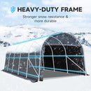 MELLCOM 12 x 24 FT Heavy Duty Carport, Portable Garage with Reinforced All-Steel Frame and Round Style Roof, Anti-Snow All Covered Car Canopy Outdoor Waterproof Storage Shelter for Car, Truck, Boat