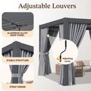 Jolydale Louvered Pergola 12ft x 20ft Outdoor Aluminum Pergola with Adjustable Top for Decks, Gardens and Backyards, Gray