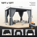 Jolydale Louvered Pergola 10' x 12' Outdoor Aluminum Pergola with Adjustable Top for Decks, Gardens and Backyards, Gray