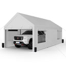 Shintenchi Carport 10' x 20' Heavy Duty Portable Garage, Car Port Canopy with Side-Opening Removable Door & Roll-Up Windows, Car Canopy for Truck,Car,Boat,Motorcycle,White