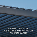 Backyard Discovery Evanston 16'x10' Galvanized Steel Wall-Mounted Louvered Pergola Kit with Adjustable Roof, Shade, Rain Protection, High-Wind Rating, PowerPort, Gutter System for Outdoor Patio, Deck