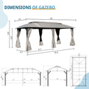 Domi Gazebo 10x20FT, Outdoor Gazebo with Double Roofs, Privacy Curtains, Mosquito Nettings, Heavy Duty Metal Frame Party Tent Canopy for Patio, Backyard, Deck, Lawn, Grey
