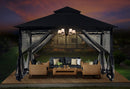 ABCCANOPY Gazebos for Patios 10x12 - Outdoor Steel Frame Gazebo with Mosquito Netting for Lawn Backyard Garden Deck (Black)