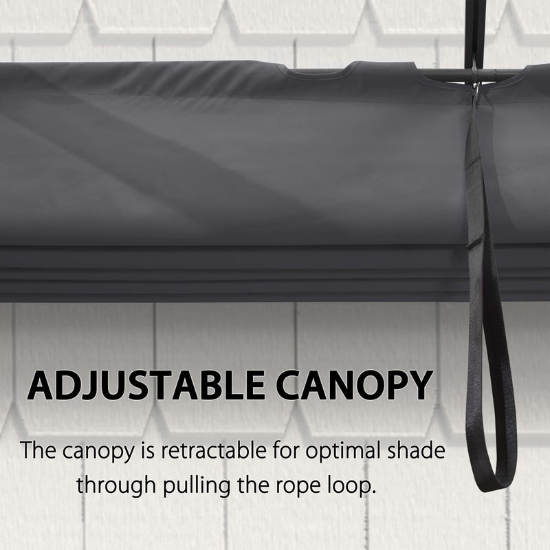 PURPLE LEAF 10' X 10' Outdoor Retractable Pergola with Sun Shade Canopy Patio Metal Shelter for Porch Beach Garden Pavilion Grill Gazebo Modern Yard Grape Trellis Gray Pergola with String Lights