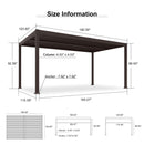 PURPLE LEAF 10' x 16' Louvered Pergola Outdoor Adjustable Louvre Shade Modern Patio Aluminum Pergola with Retractable Roof for Deck Backyard Garden Hardtop Gazebo
