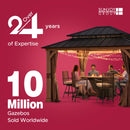 Sunjoy Replacement Curtains, Waterproof 6-Panel Screen Walls Outdoor Curtain for 12 x 20 ft Gazebo, Patio & Backyard Protection, Grey