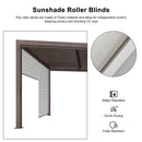 PURPLE LEAF Outdoor 12' × 20' Louvered Pergola with Long Side Beam Roller Blinds and Patio Adjustable Aluminum Canopy Retractable Metal Roof for Deck Outside Backyard Hardtop Gazebo Sun Shade