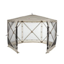 Lippert Picnic Popup Gazebo Tent for Camping, Patios and Easy Outdoor Shelter - 12' x 12', Brown
