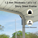 Betterhood 10x15 FT Heavy Duty Metal Carport with Galvanized Steel Roof and Metal Carport Kits, Outdoor Carport Canopy Enhanced Base, Multi-Purpose Extra Large Car Shelter for Car, SUV, Truck and Boat