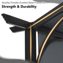 MASTERCANOPY 10x12ft Outdoor Retractable Pergola with Sun Shade Canopy Patio Metal Garden Pergola,Dark Grey