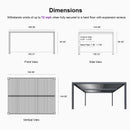 PURPLE LEAF Louvered Pergola 94AS 12' x 16' Outdoor Aluminum Pergola with Fixed Shutter Wall Adjustable Roof for Deck Backyard Grey Hardtop Gazebo, 1/4 Long Side and 1 Short Side