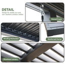 MELLCOM Louvered Pergola 10x18, Modern Aluminum Pergola with Adjustable Roof, Outdoor Shade Structure with Integrated Drainage System, Hardtop Gazebo Carport for Patio