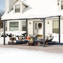 AECOJOY 12' x 12' Gazebo Outdoor Pergola for Patio, Large Wall-Mounted Hard Top Lean to Metal Gazebo Shelter Pergolas and Gazebos Clearance with Patio Roof, Heavy Duty Awnings for Patio, Decks