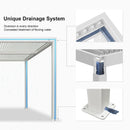 PURPLE LEAF Outdoor Louvered Pergola 12' x 20' White Aluminum Gazebo Pergola with 4 Independently Adjustable Rainproof Hardtop for Patio Garden Yard