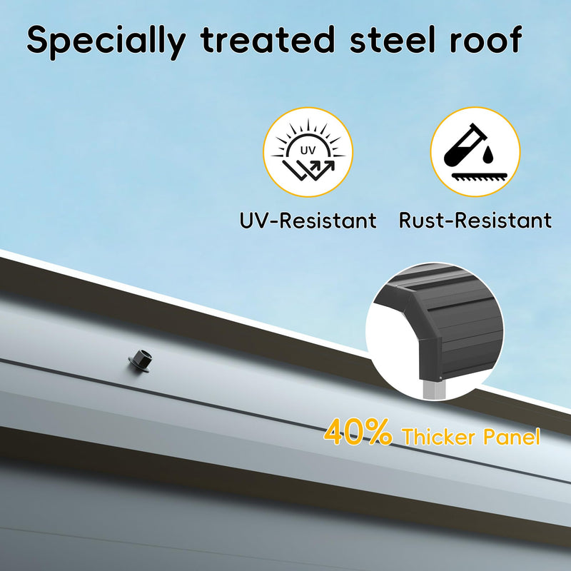 Betterhood 10x15 FT Heavy Duty Metal Carport with Galvanized Steel Roof and Metal Carport Kits, Outdoor Carport Canopy Enhanced Base, Multi-Purpose Extra Large Car Shelter for Car, SUV, Truck and Boat