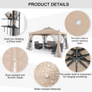 MASTERCANOPY 10x10 Patio Gazebo with Netting Screen Walls for Lawn, Garden, Backyard and Deck Beige