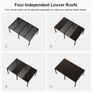 PURPLE LEAF Outdoor 12' × 20' Louvered Pergola with Long Side Beam Roller Blinds and Patio Adjustable Aluminum Canopy Retractable Metal Roof for Deck Outside Backyard Hardtop Gazebo Sun Shade